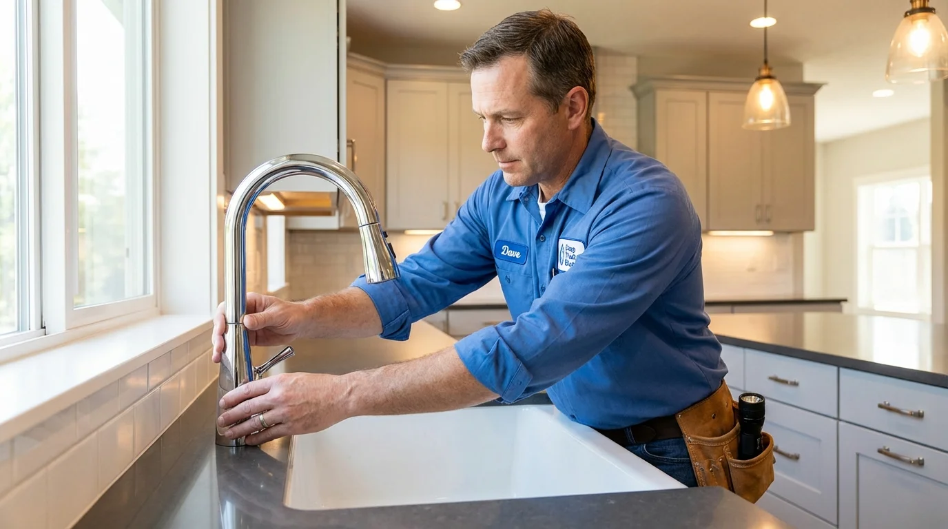 Kitchen faucet installation by Johns Plumbing LLC in Nesconset