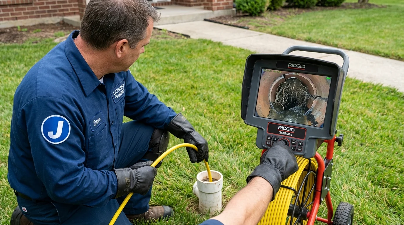 Sewer camera inspection being performed by Johns Plumbing LLC in Nesconset